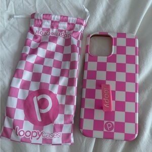 Loopy Case- Pink Checkered Matte